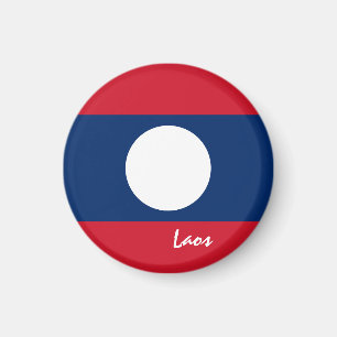 Laos flag & Asia - reis-/sportfans Magneet