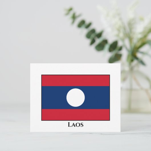 Laos Flag Briefkaart (Staand voorkant)