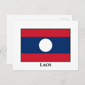Laos Flag Briefkaart (Voorkant / Achterkant)