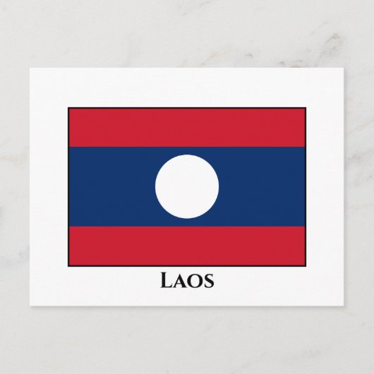 Laos Flag Briefkaart (Voorkant)