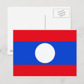 Laos Flag Briefkaart (Voorkant / Achterkant)