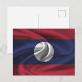 Laos Flag Briefkaart (Voorkant / Achterkant)