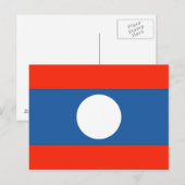 Laos Flag Briefkaart (Voorkant / Achterkant)