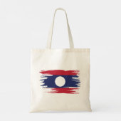 Laos Flag Brush Art Tote Bag (Achterkant)