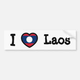 Laos Flag Bumpersticker