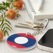 Laos Flag Charming Patriotic Sleutelhanger (Voorkant Rechts)