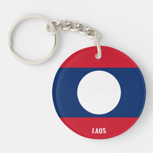 Laos Flag Charming Patriotic Sleutelhanger (Voorkant)