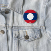 Laos Flag Cute Patriotic Ronde Button 5,7 Cm (In situ)