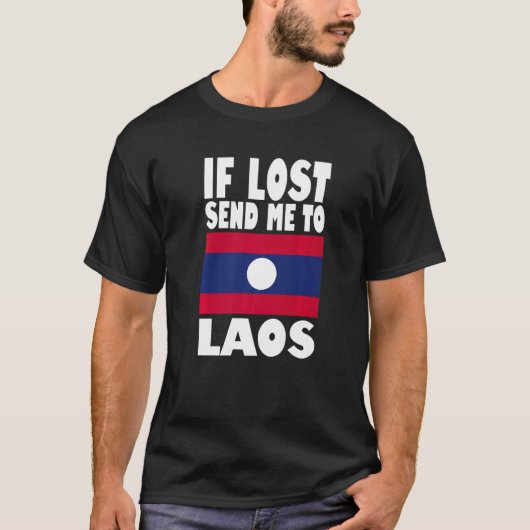 Laos Flag Design If lost send me to Laos Premium T-shirt (Voorkant)