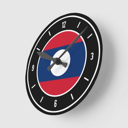 Laos Flag Elegant Ronde Klok (Hoek)