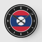 Laos Flag Elegant Ronde Klok (Voorkant)