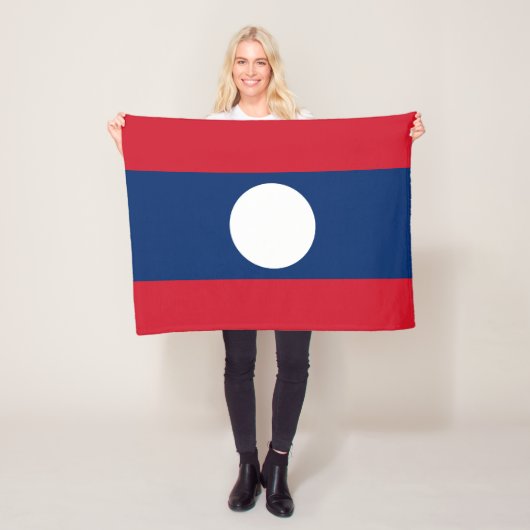 Laos Flag Fleece Deken (In situ)