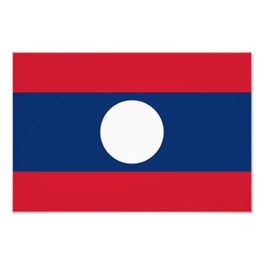 Laos Flag Foto Afdruk (Voorkant)