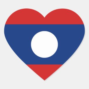 Laos Flag Heart Sticker