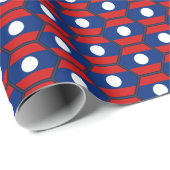 Laos Flag Honeycomb Wrapping Paper Cadeaupapier (Rol Hoek)
