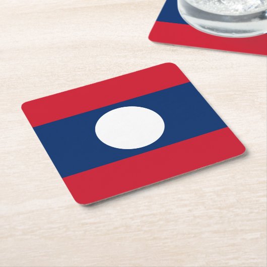 Laos Flag Kartonnen Onderzetters (Schuin)