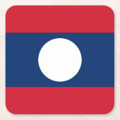Laos Flag Kartonnen Onderzetters (Voorkant)