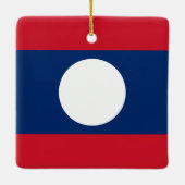 Laos Flag Keramisch Ornament (Achterkant)