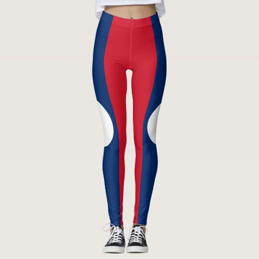 Laos Flag Leggings (Voorkant)