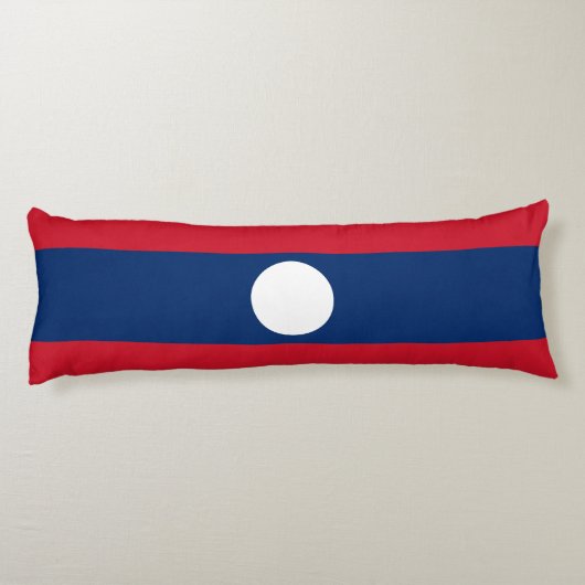 Laos Flag Lichaamskussen (Achterkant)