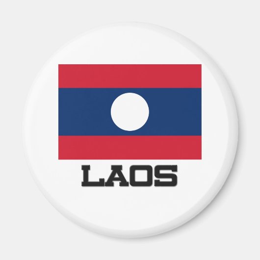 Laos Flag Magneet (Voorkant)