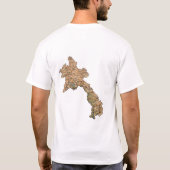 Laos Flag + Map + Tekst T-Shirt (Achterkant)