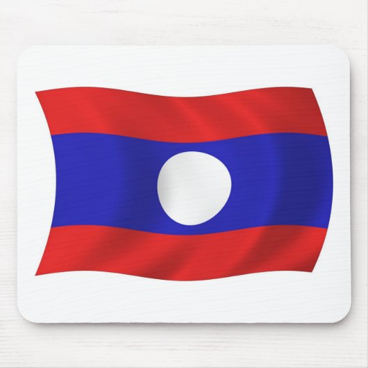 Laos Flag Mousepad Muismat (Voorkant)