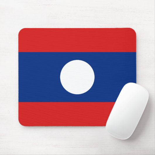 Laos Flag Mousepad Muismat (Met muis)