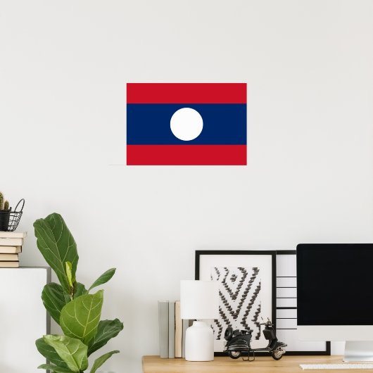 Laos Flag Poster (Thuiskantoor)