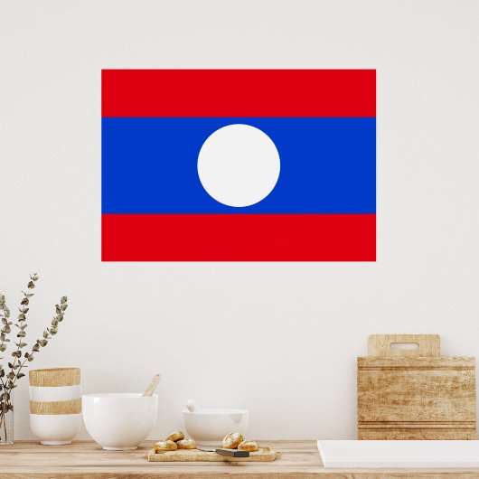 Laos Flag Poster (Keuken)