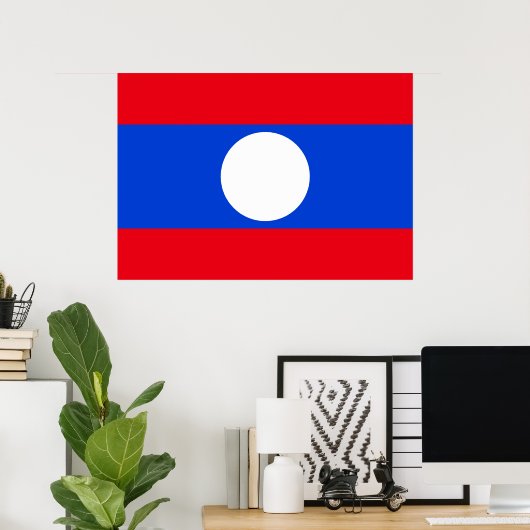 Laos Flag Poster (Thuiskantoor)