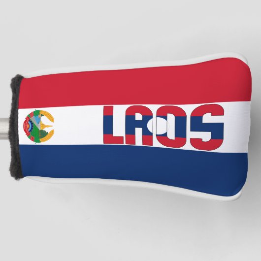 Laos Flag Prachtige Patriotic Golfheadcover (Voorkant)