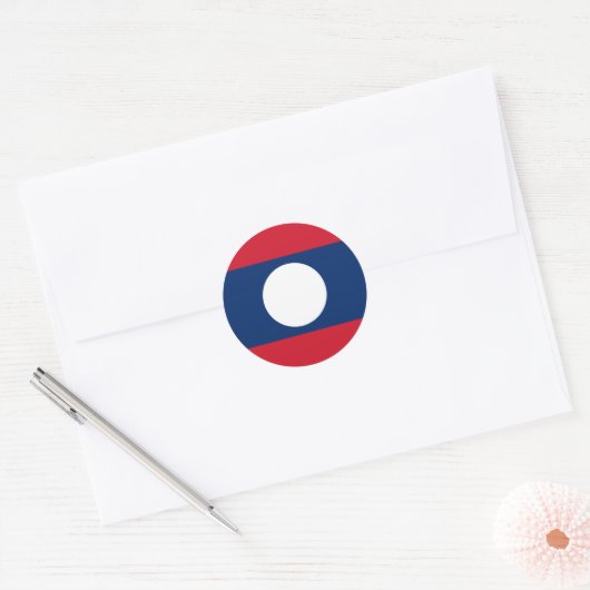 Laos Flag Ronde Sticker (Envelop)