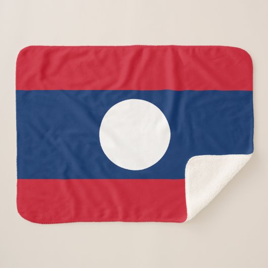 Laos Flag Sherpa Deken (Voorkant (horizontaal))