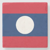 Laos Flag Stenen Onderzetter (Voorkant)