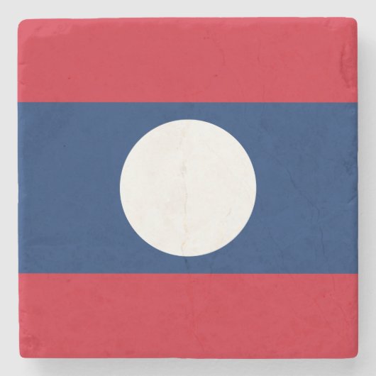 Laos Flag Stenen Onderzetter (Voorkant)