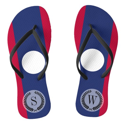 Laos Flag Teenslippers (Voetbed)