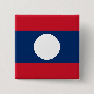 Laos Flag Vierkante Button 5,1 Cm