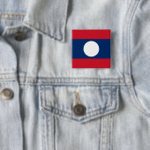 Laos Flag Vierkante Button 5,1 Cm (In situ)