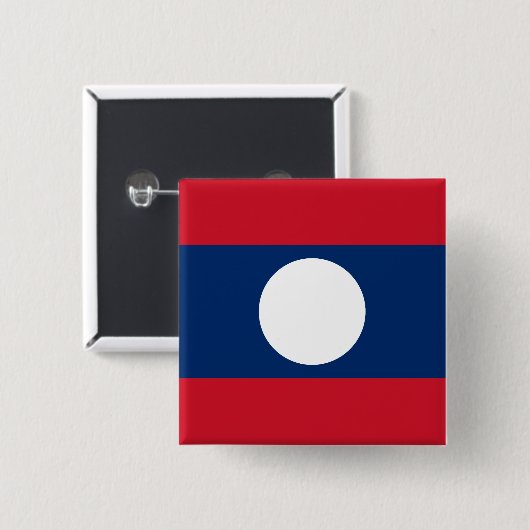 Laos Flag Vierkante Button 5,1 Cm (Voorkant /achterkant)