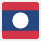 Laos Flag Vierkante Sticker (Voorkant)