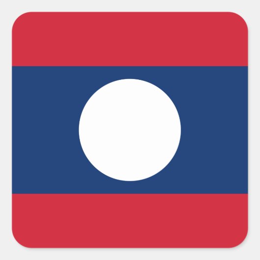 Laos Flag Vierkante Sticker (Voorkant)