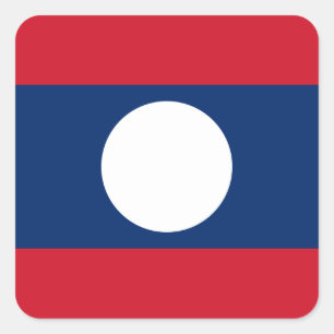 Laos Flag Vierkante Sticker