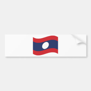 Laos Flag Wave Bumpersticker