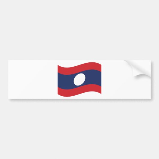 Laos Flag Wave Bumpersticker (Voorkant)