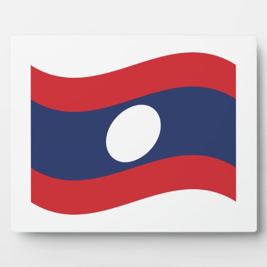 Laos Flag Wave Fotoplaat (Voorkant)