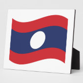 Laos Flag Wave Fotoplaat (Zijkant)