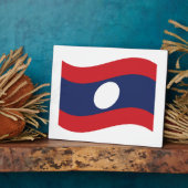 Laos Flag Wave Fotoplaat (Zijkant)