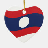 Laos Flag Wave Keramisch Ornament (Voorkant)