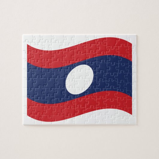 Laos Flag Wave Legpuzzel (Horizontaal)